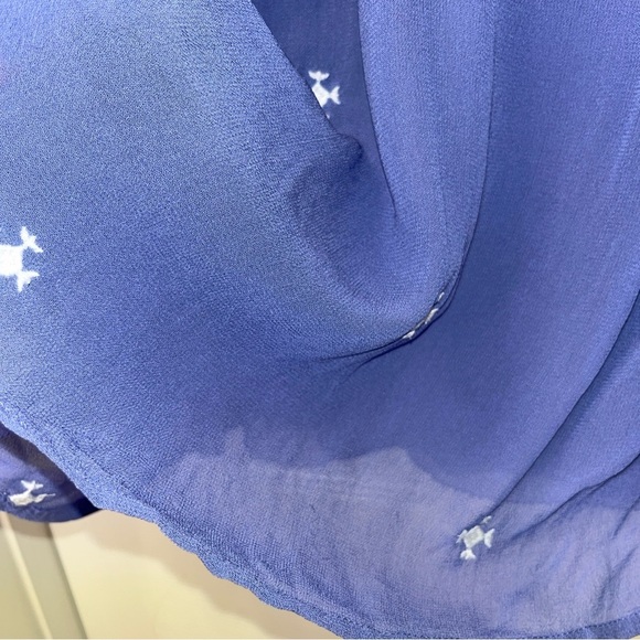 Anthropologie Floret Adena Women's Blue Embroidered Top size 2 - Picture 6 of 12